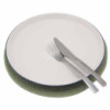 Set de table naturel - Jute et coton 30 cm - Bordure olive