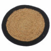 Set de table naturel - Jute et coton 30 cm - Bordure noire