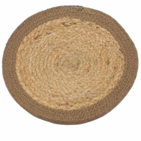 Set de table naturel - Jute et coton 30 cm - Bordure naturelle