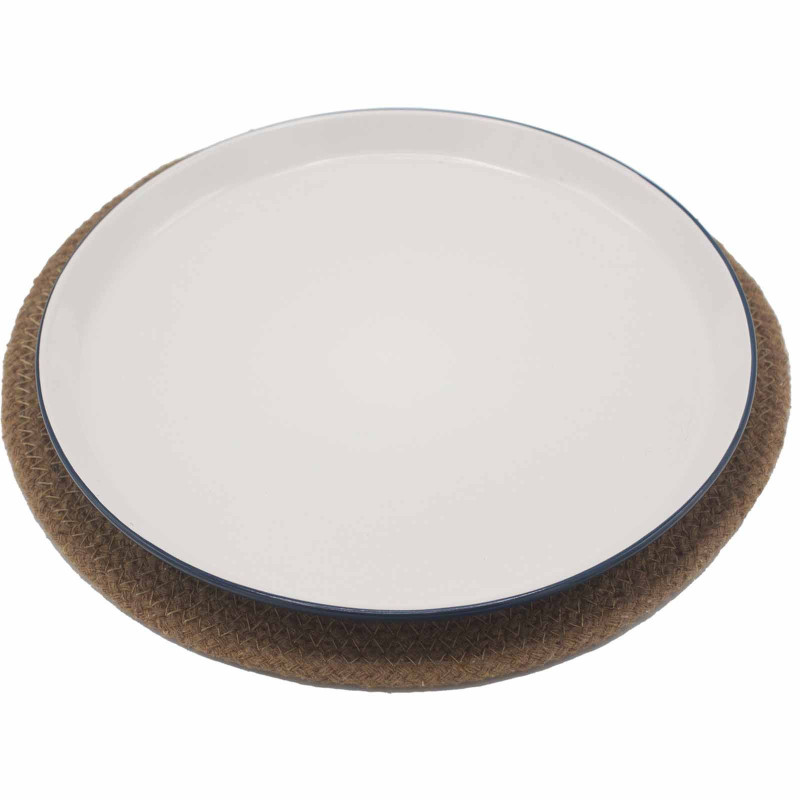 Set de table naturel - Jute et coton 30 cm - Bordure naturelle