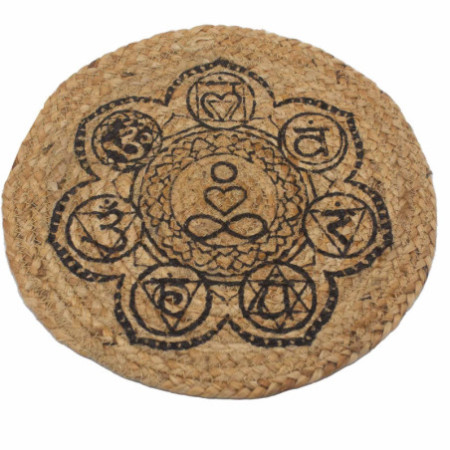 Set de table naturel - Jute 30 cm - Imprimé Chakra