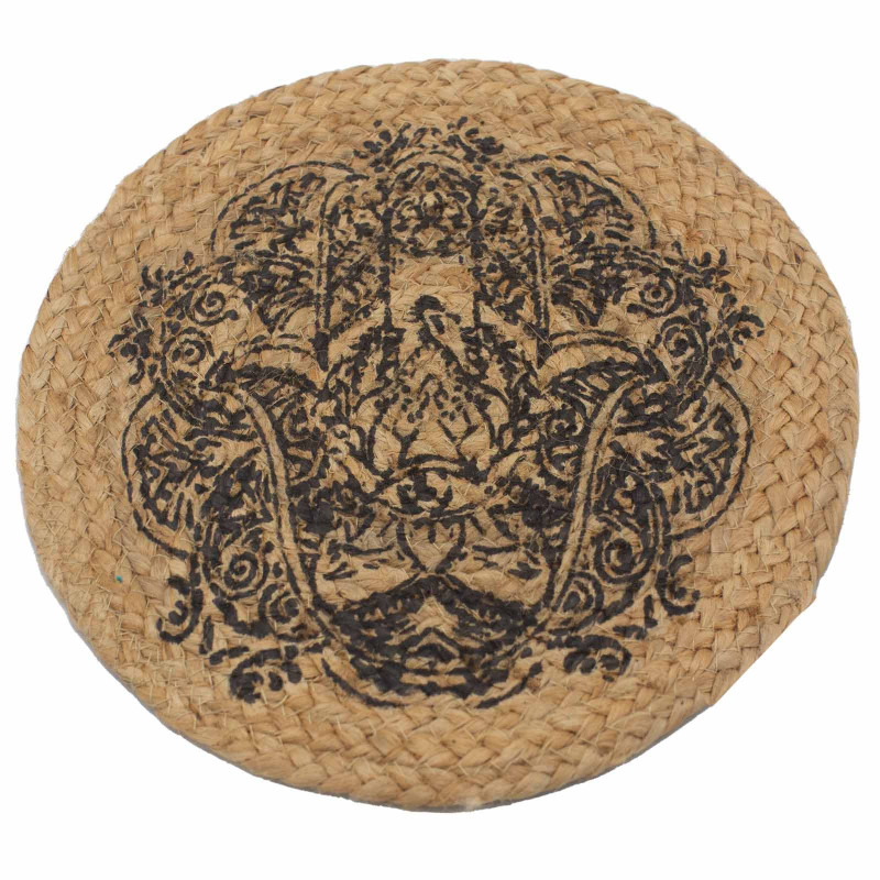 Set de table naturel - Jute - Imprimé Hamsa