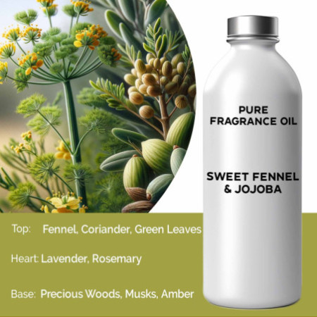 Huile parfumée au fenouil doux et au jojoba - 500 ml