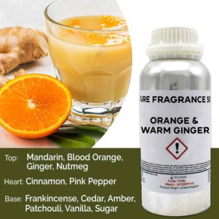 Huile parfumée pure orange et gingembre chaud - 500 ml