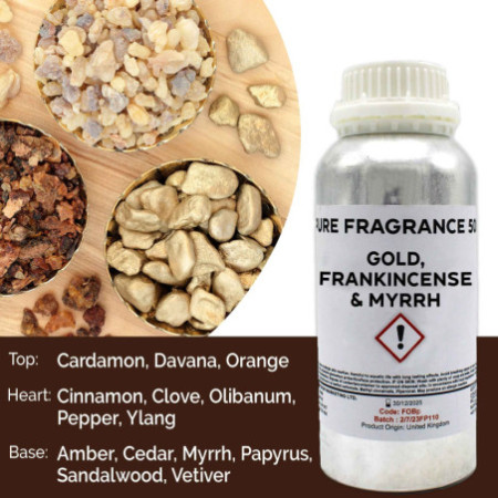 Huile parfumée pure Or, Encens et Myrrhe - 500 ml