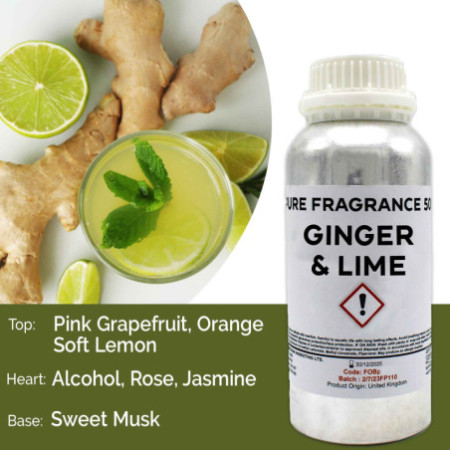 Huile parfumée pure gingembre et citron vert - 500 ml