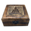 Boîte à souvenirs carrée en bois 13 x 13 x 6 cm - Bouddha