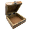 Boîte à souvenirs carrée en bois 13 x 13 x 6 cm - Bouddha