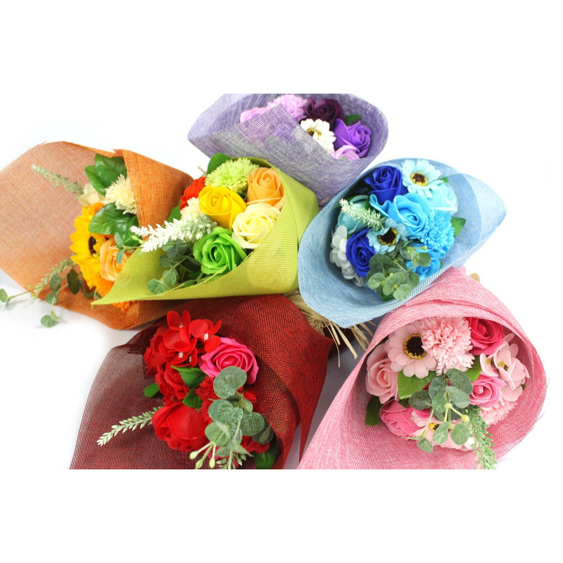 Bouquet de fleurs de savon sur pied - Orange