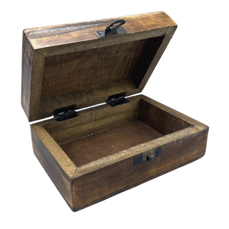 Boîte en bois émaillé, taille moyenne, 15 x 10 x 6 cm, blanche