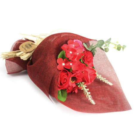 Bouquet de fleurs de savon sur pied - Rouge