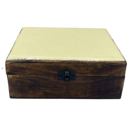 Grande boîte en bois émaillé en céramique - 20 x 15 x 7,5 cm - Béton