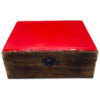Grande boîte en bois émaillé en céramique - 20 x 15 x 7,5 cm - Rouge