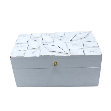 Boîte multi-usages Vintage Deco - 22 x 12 x 10 cm - Diamants blancs