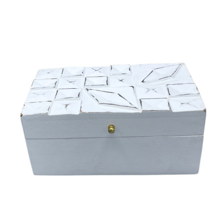 Boîte multi-usages Vintage Deco - 22 x 12 x 10 cm - Diamants blancs
