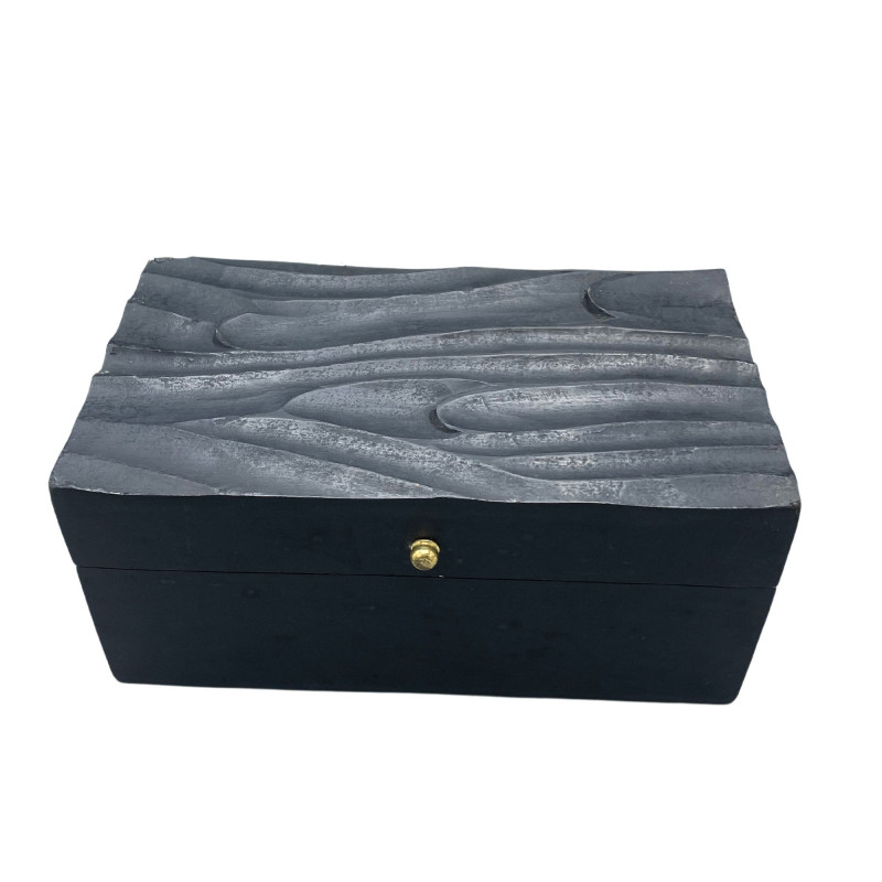 Boîte multi-usages Vintage Deco - 22 x 12 x 10 cm - Tourbillons noirs