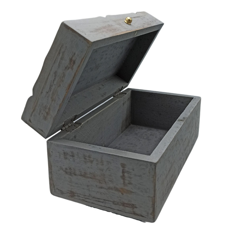 Boîte multi-usages Vintage Deco - 22 x 12 x 10 cm - Étoile grise