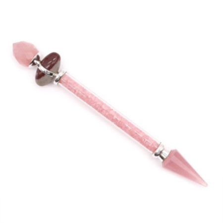 Baguette magique Shiva Lingam - Quartz rose - Amour