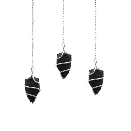 Pendule en pierre précieuse brute - Agate noire