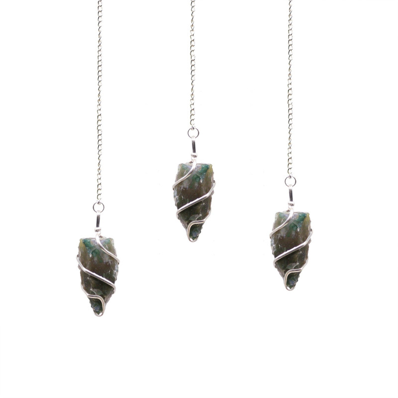Pendule en pierre précieuse brute - Agate mousse