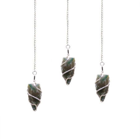 Pendule en pierre précieuse brute - Agate mousse