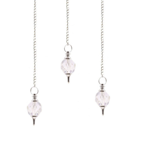 Pendule en pierre précieuse à facettes - Quartz de roche