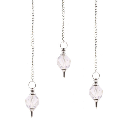 Pendule en pierre précieuse à facettes - Quartz de roche