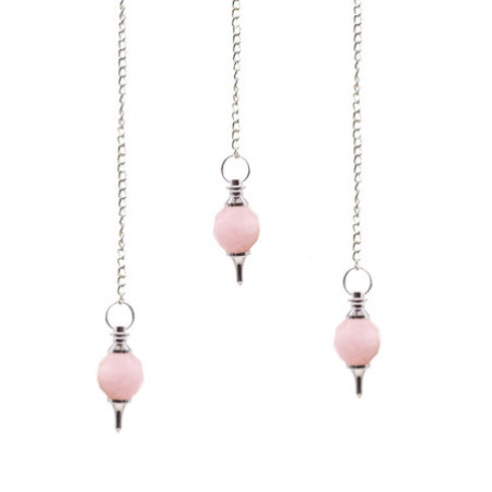 Pendule en pierres précieuses à facettes - Quartz rose