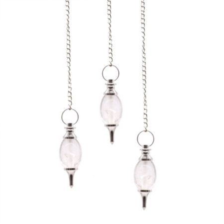 Pendule en pierre précieuse en forme de lingam - Quartz rocheux