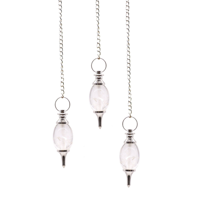 Pendule en pierre précieuse en forme de lingam - Quartz rocheux
