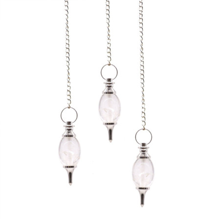 Pendule en pierre précieuse en forme de lingam - Quartz rocheux