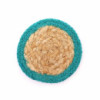 Dessous de verre naturel - Jute et coton 10 cm (lot de 4) - Bordure bleu sarcelle