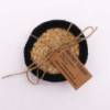 Dessous de verre naturel - Jute et coton 10 cm (lot de 4) - Bordure noire