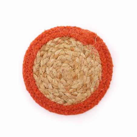 Dessous de verre naturel - Jute et coton 10 cm (lot de 4) - Clay Boarder
