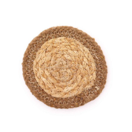 Dessous de verre naturel - Jute et coton 10 cm (lot de 4) - Natural Boarder