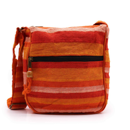 Grand sac bandoulière Népal (bandoulière réglable) - Orange lever de soleil