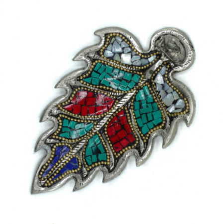 Porte-encens tibétain en forme de feuille de Bouddha