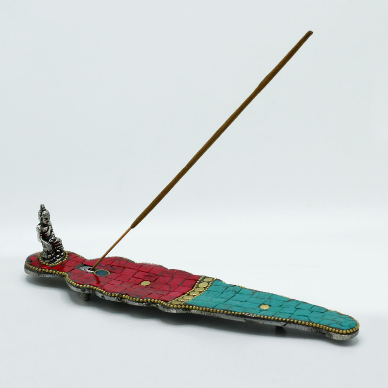 Porte-encens tibétain en forme de longue dague de Bouddha