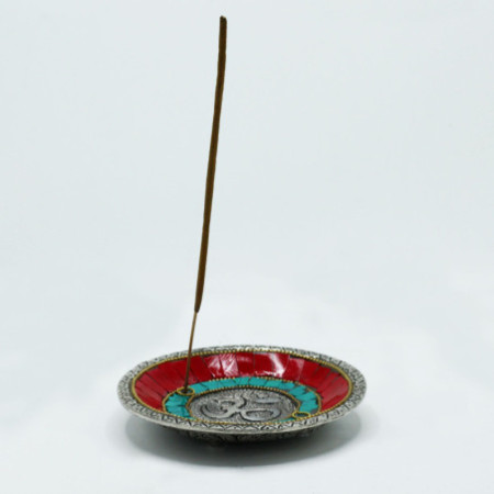 Support pour cône et bâton décoratif tibétain Om Plate