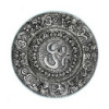 Porte-encens rond Om en aluminium poli 11 cm