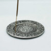 Porte-encens rond Om en aluminium poli 11 cm