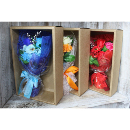 Bouquet de fleurs de savon pour les mains en boîte - Orange