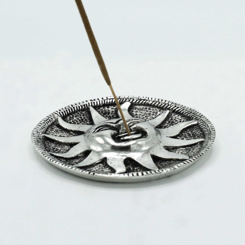 Porte-encens soleil en aluminium poli 9 m