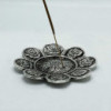 Porte-encens en aluminium poli avec symboles tibétains 12 cm