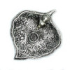 Porte-encens en aluminium poli en forme de feuille d'éléphant 11 cm