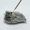 Porte-encens en aluminium poli en forme de feuille d'éléphant 11 cm