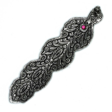 Porte-encens long Bouddha en aluminium poli 20 cm