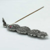 Porte-encens long Bouddha en aluminium poli 20 cm
