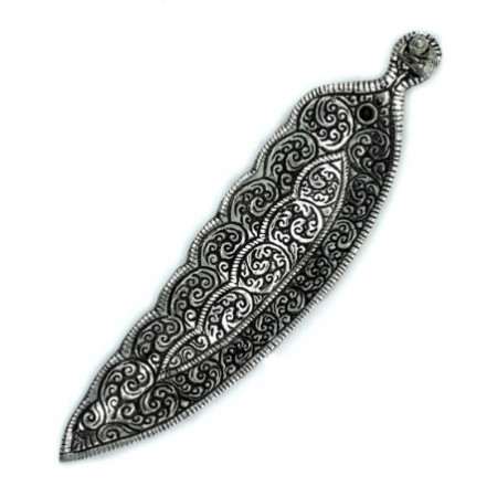Porte-encens long en aluminium poli en forme de Bouddha 23 cm