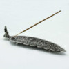 Porte-encens long en aluminium poli en forme de Bouddha 23 cm